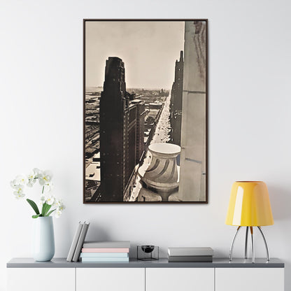 Michigan Ave Chicago Gallery Canvas Wraps Vertical Frame 32″ x 48″ Premium Gallery Wraps (1.25″) Walnut