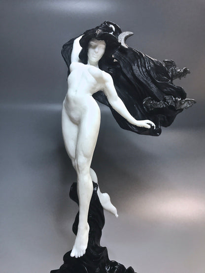 Nyx, the Goddess of the Night Statue, B&W Finish | Mythological Deities Figurine | Myths and Legends Character| Mythic Art for Gothic Decor - -