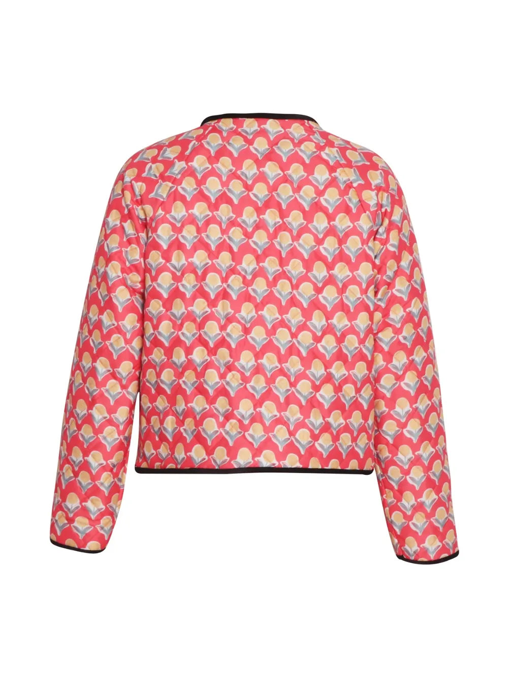 Tied Printed Long Sleeve Jacket - -