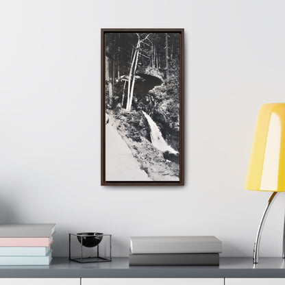 Narada Falls Yellowstone Gallery Canvas Wraps Vertical Frame 10″ x 20″ Premium Gallery Wraps (1.25″) Walnut