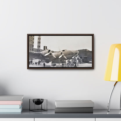Boeing B-17 Bomber Gallery Canvas Wraps Horizontal Frame 20″ x 10″ Walnut 1.25"