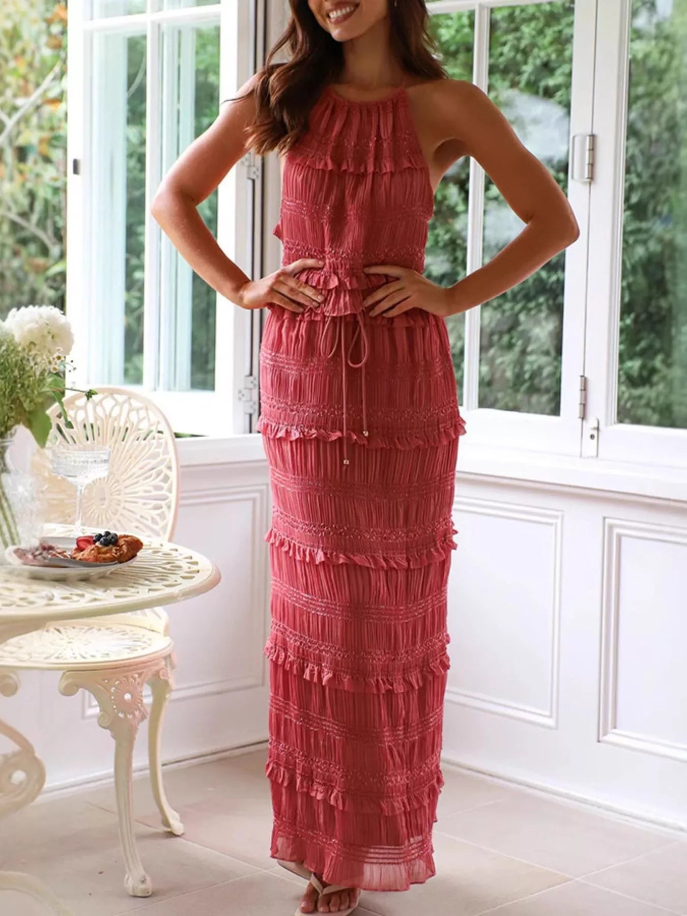 Sleeveless Top and Maxi Skirt Set- Shopimist- {{Product type}}
