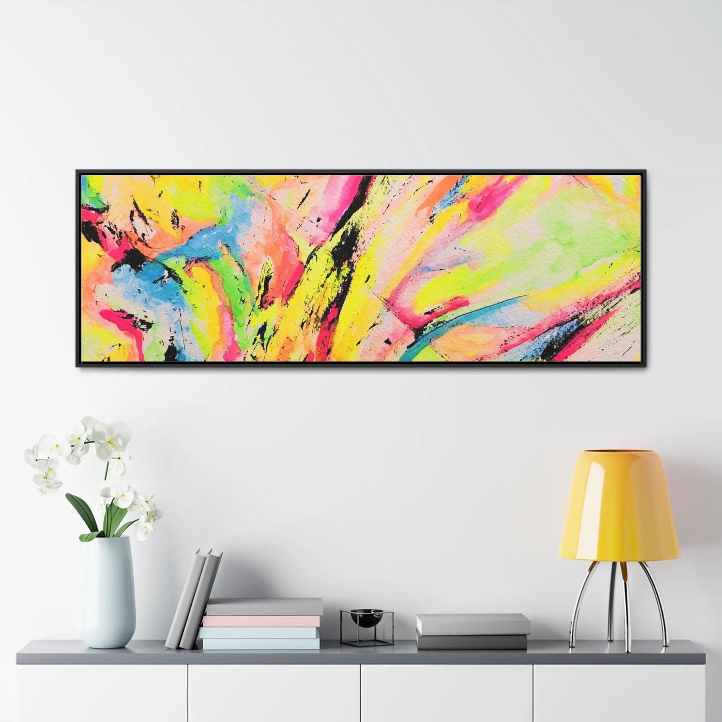 Neon Fire Gallery Canvas Wraps, Horizontal Frame