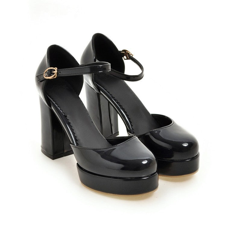 Womens Chunky Platform High Heels - - heels