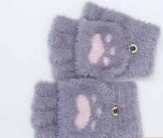 Winter Cat Claw Knit Gloves - New Grey 1 Pair - gloves