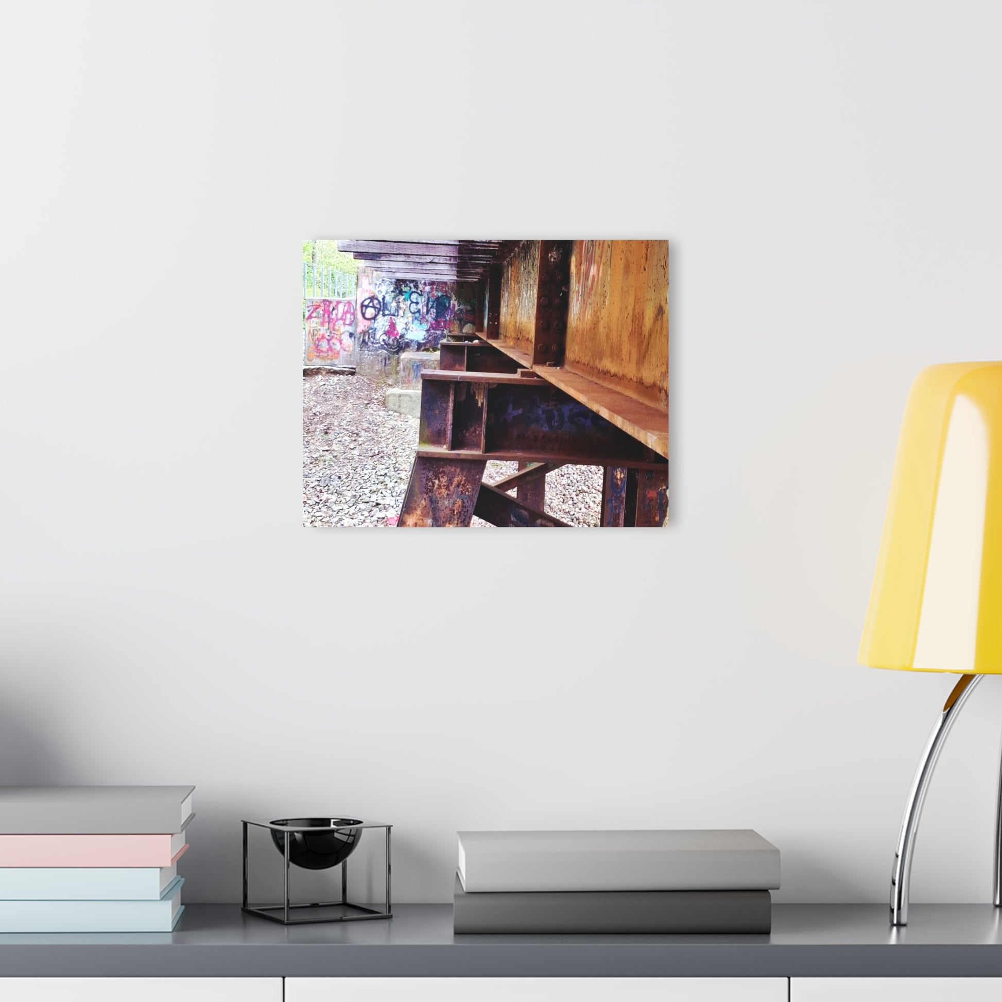 Urban Rust Photography Acrylic Print — Graffiti Underpass Wall Art French Cleat Hanging - - Home Decor