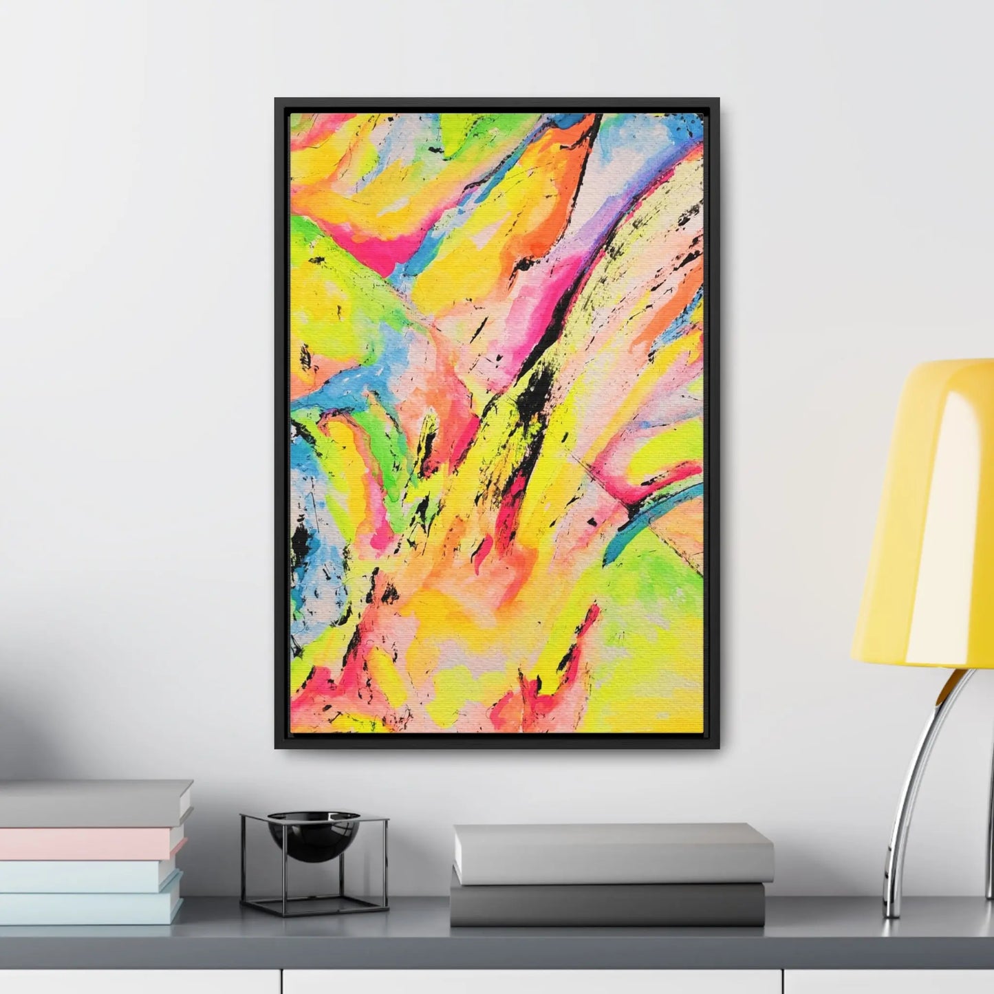 Neon Fire Gallery Canvas Wraps, Vertical Frame