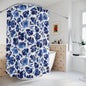 Blue Floral Shower Curtain - 71" × 74" - Home Decor