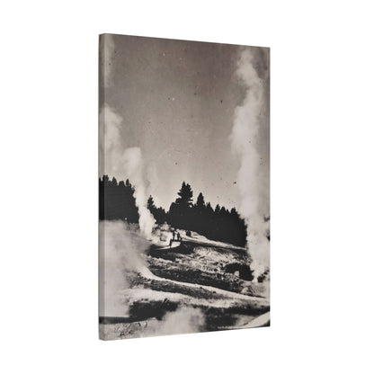 Norris Geyser Yellowstone Satin Canvas Stretched