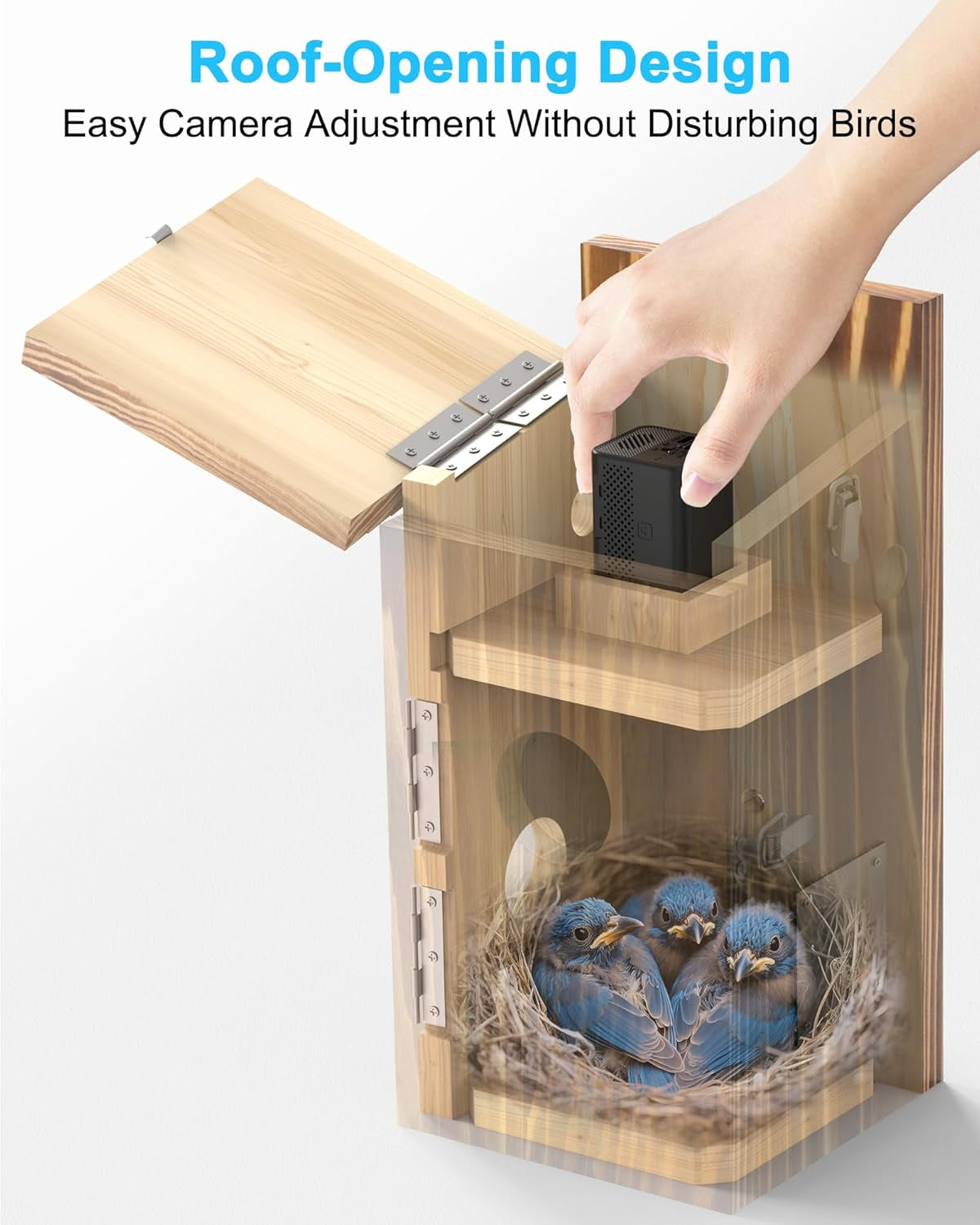 Bird House Camera Solar WiFi 2K HD Smart Birdhouse Motion Detection - - Birdhouses