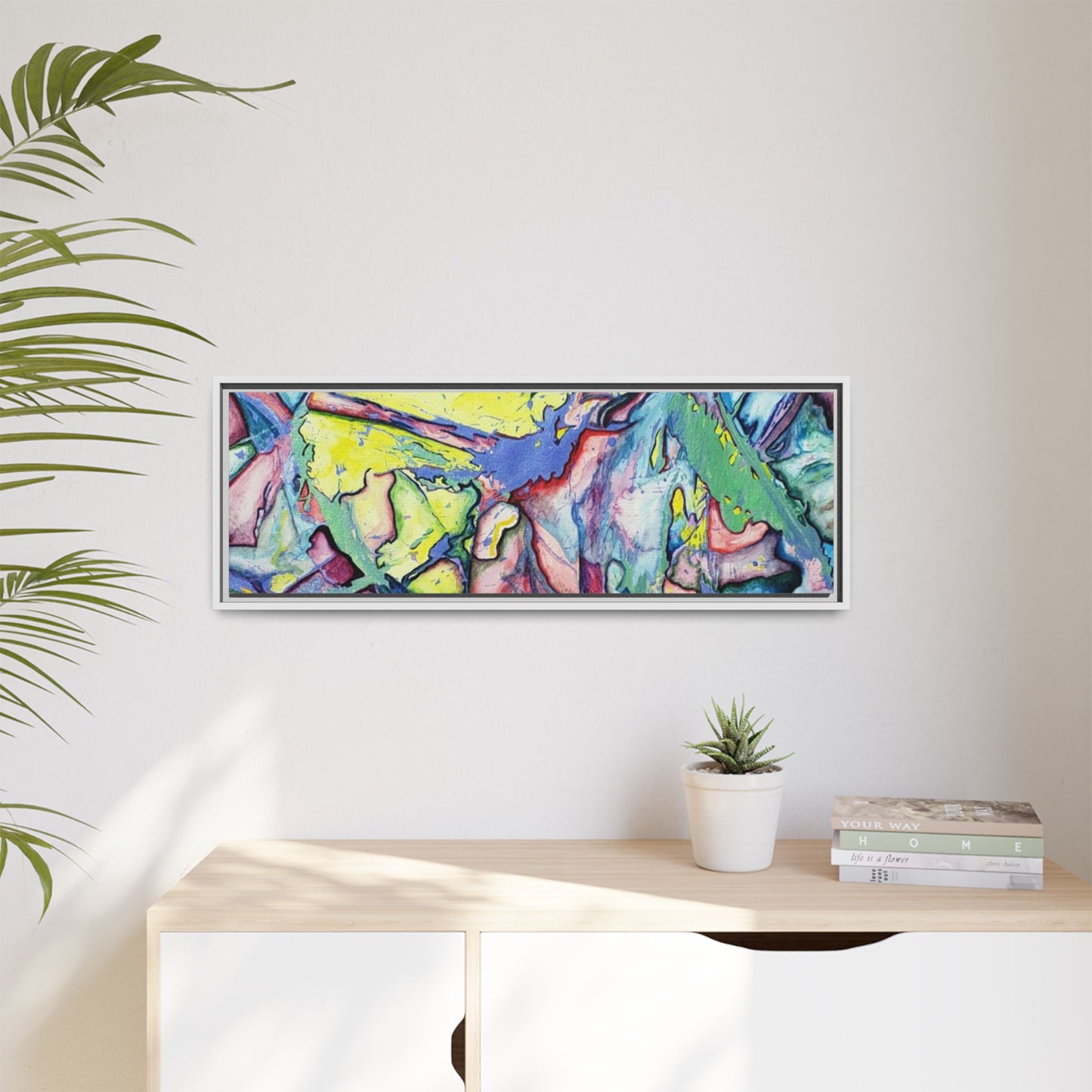 Alien Abstract Colorful Framed Canvas Art - Kia Day Design