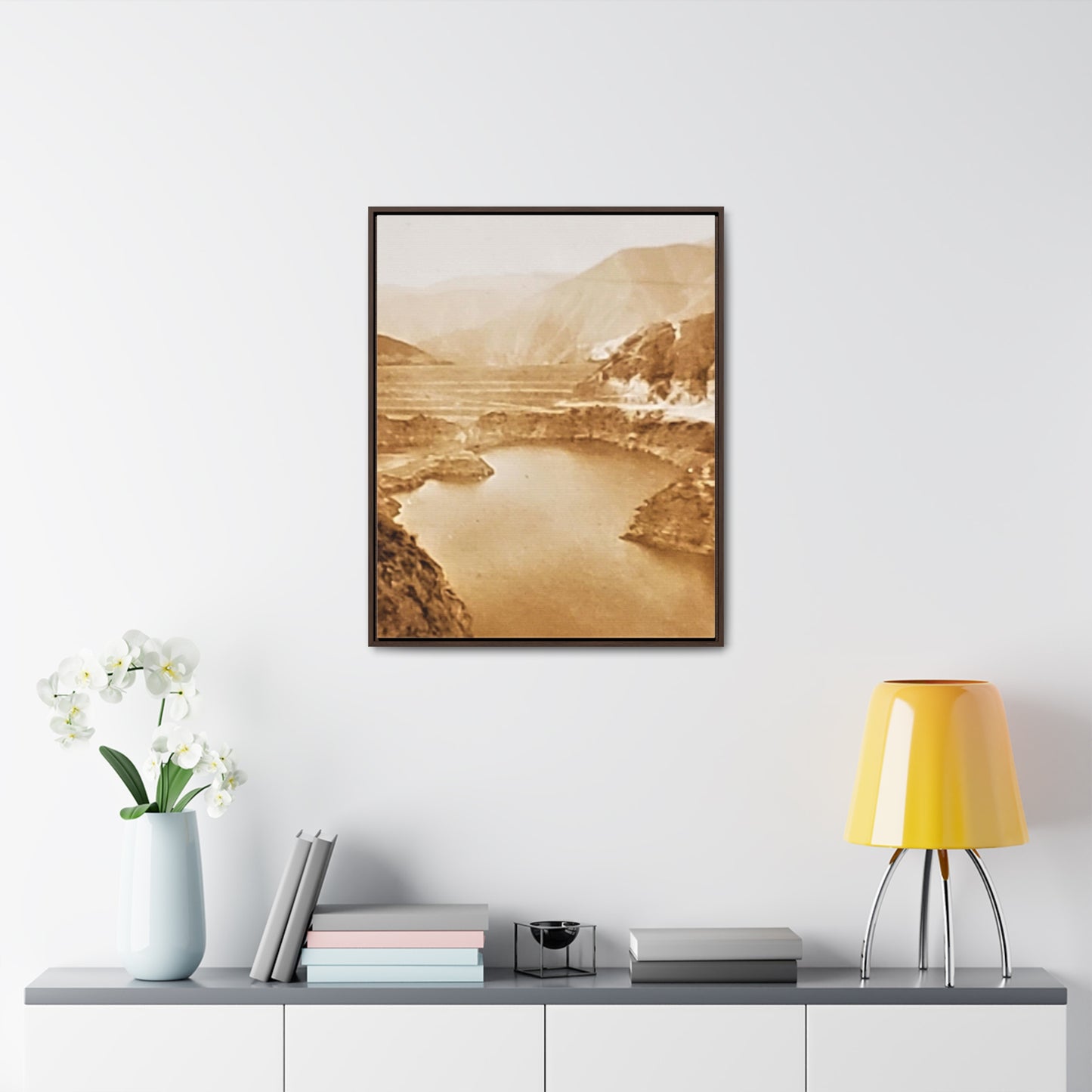 San Gabriel Dirt Fill Dam #1 Gallery Canvas Wraps, Vertical Frame