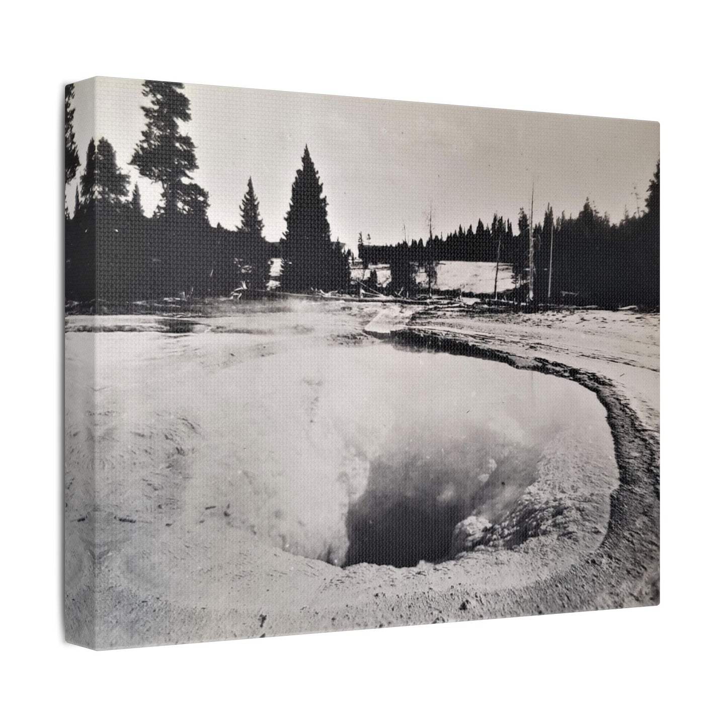 Morning Glory Pool Yellowstone Satin Canvas, Stretched