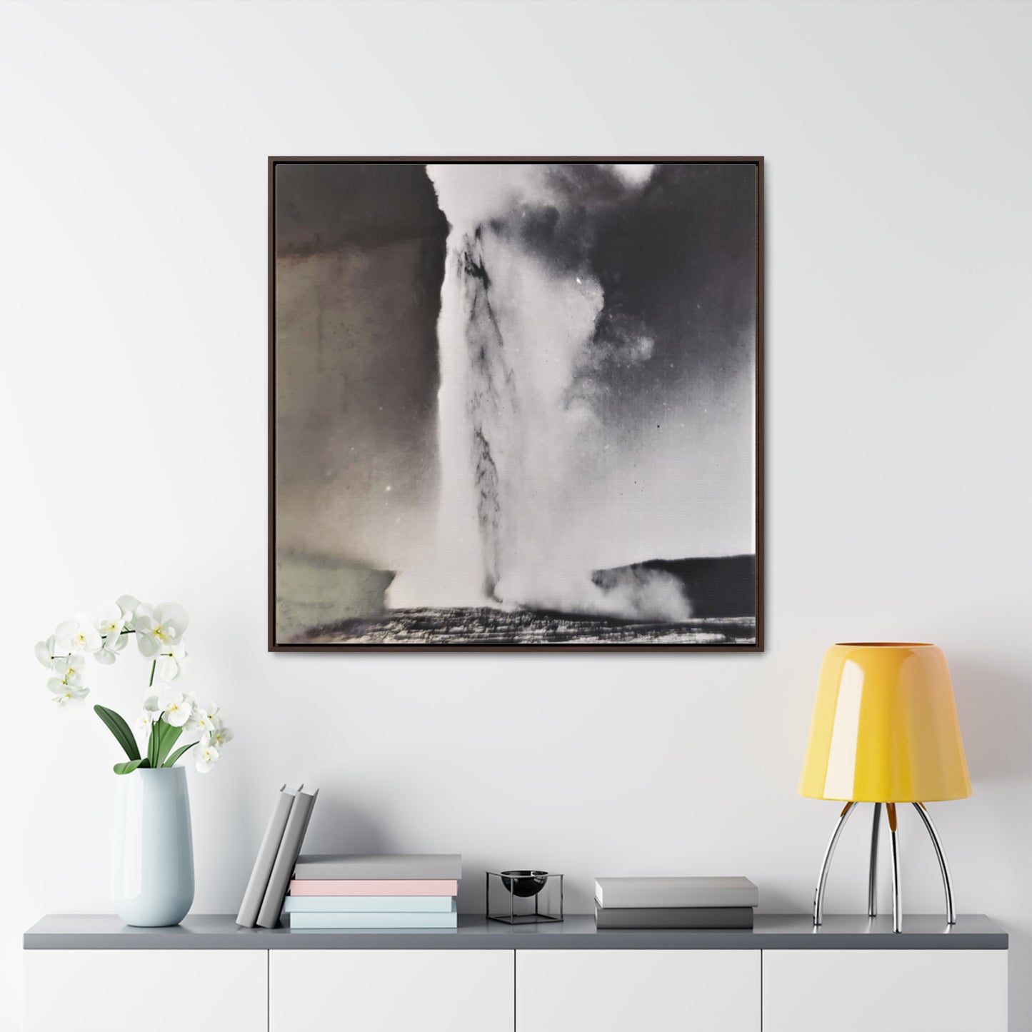 Old Faithful Geyser Yellowstone Gallery Canvas Wraps, Square Frame