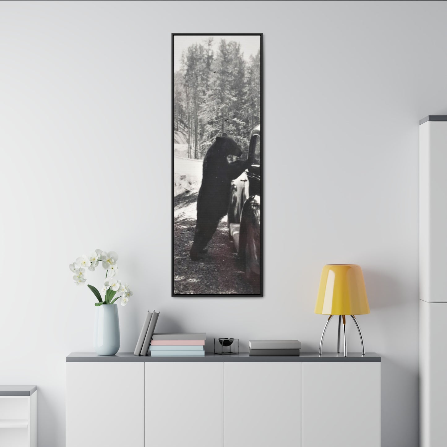 Yellowstone Bear Car Gallery Canvas Wraps, Vertical Frame