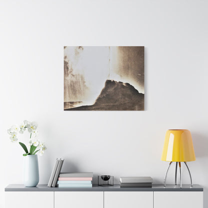 White Dome Geyser Yellowstone Satin Canvas Stretched 30" x 24" (Horizontal) 1.5"