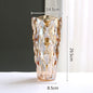 Crystal Glass Vase Flower Arrangement Decoration Ornaments - Gold Large - flower vase