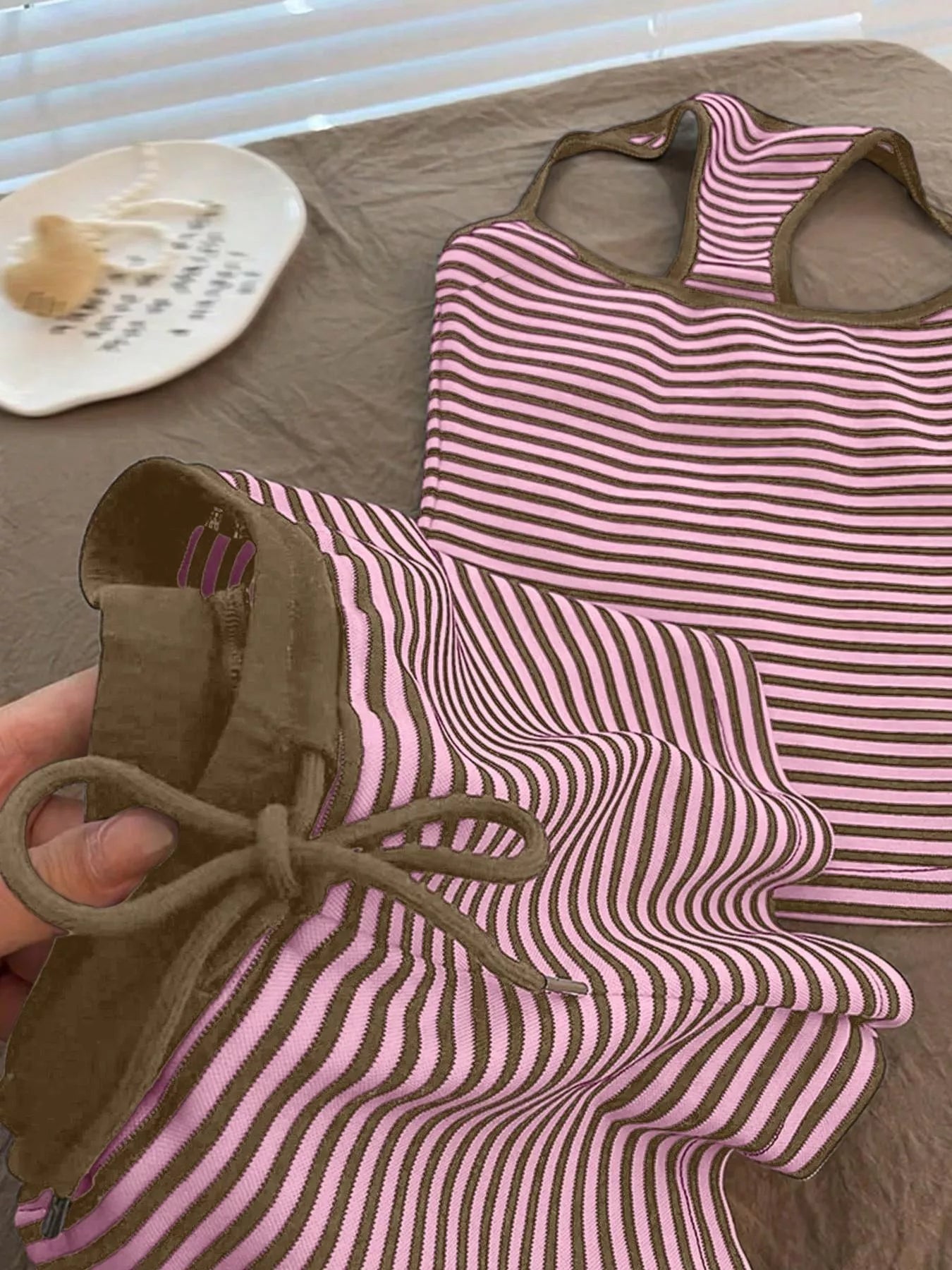 Striped Tank Top and Shorts Set- Shopimist- {{Product type}}