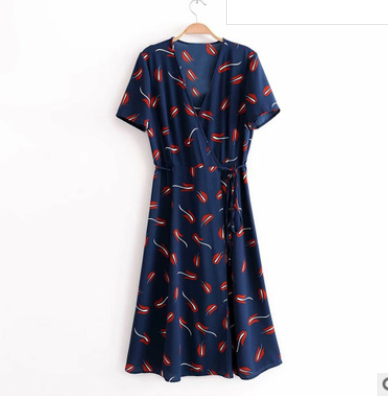 Spring Summer New Womens Retro Style Midi Dress - - dress