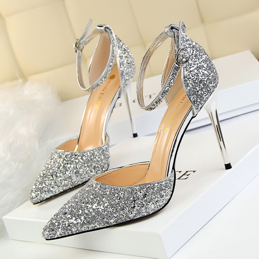 Sequin Stiletto High Heels