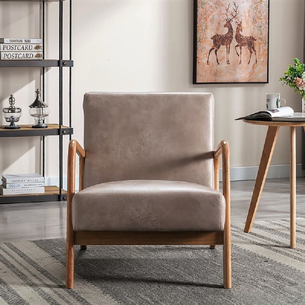 Classic Mid-Century Modern Accent Chairs, Open Framed Armchair With Cushioning- Unique Piece Furniture- {{Product type}}