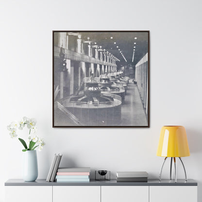 Boulder Dam Powerhouse Gallery Canvas Wraps Square Frame 36″ x 36″ 1.25" Walnut
