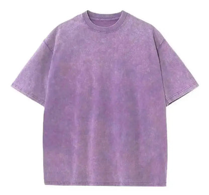 230GSM Unshrinkable Qualified Cotton Vintage Acid Wash T Shirt Purple