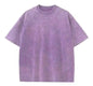 230GSM Unshrinkable Qualified Cotton Vintage Acid Wash T Shirt Purple