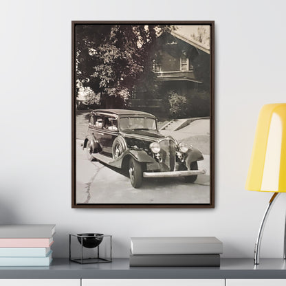 Classic Car Gallery Canvas Wraps, Vertical Frame 18″ x 24″ 1.25" Walnut