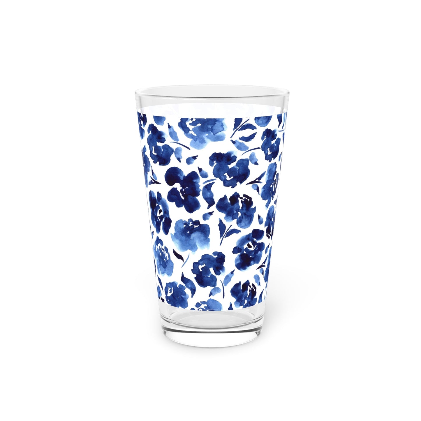 Blue Flower 16oz Pint Glass - Kia Day Design