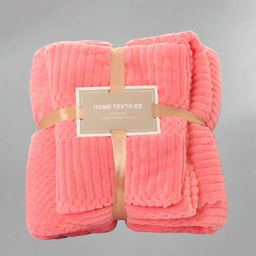 Cotton Fleece Thick 2 Pcs Bath Towel Set Beauty Towel Set Super Soft Absorbent