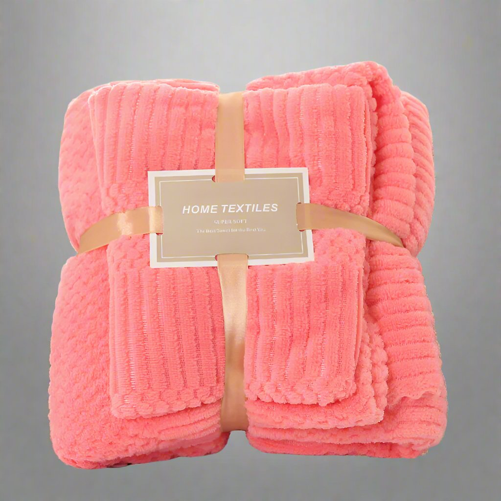 Cotton Fleece Thick 2 Pcs Bath Towel Set Beauty Towel Set Super Soft Absorbent