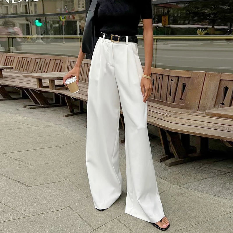 Women's White Wide Leg Pants