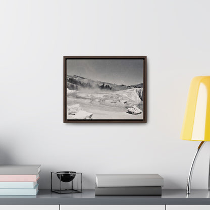 Mammoth Hot Springs Gallery Canvas Wraps Horizontal Frame 14″ x 11″ Walnut Premium Gallery Wraps (1.25″)