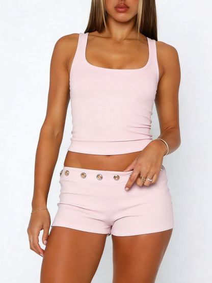 Wide Strap Tank and Shorts Set- Shopimist- {{Product type}}