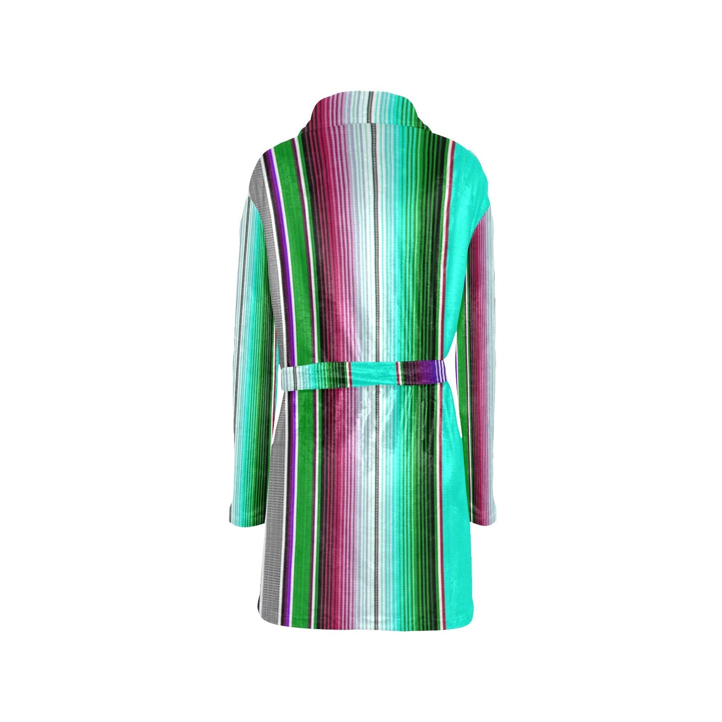 Turquoise Serape Women's Western Bath Robe - - Blanket Robe & Hoodie