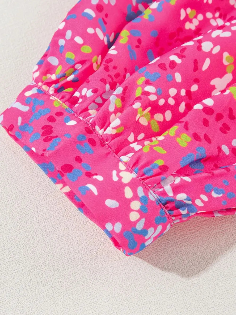 Printed Long Sleeve Blouse - -
