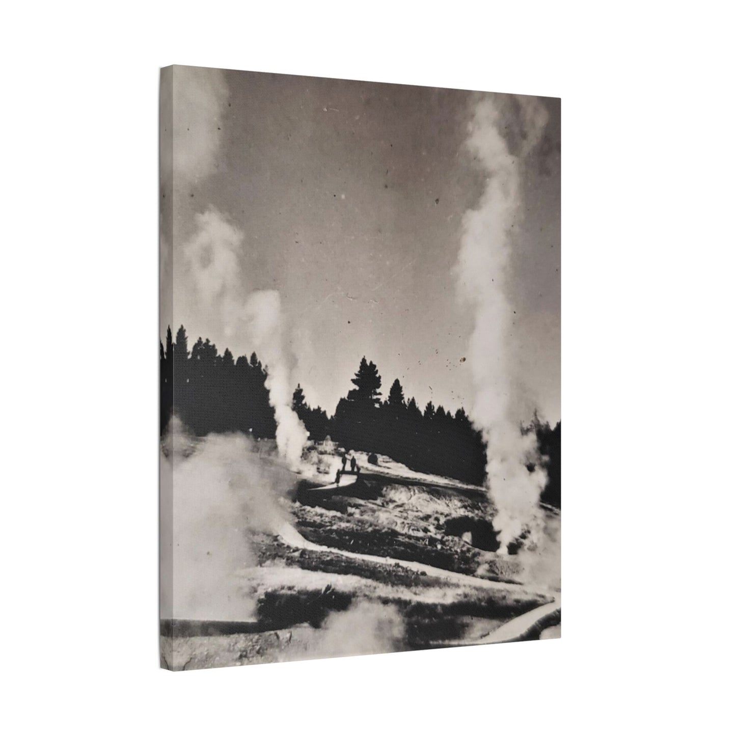 Norris Geyser Yellowstone Satin Canvas, Stretched