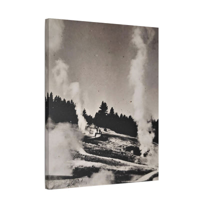 Norris Geyser Yellowstone Satin Canvas Stretched