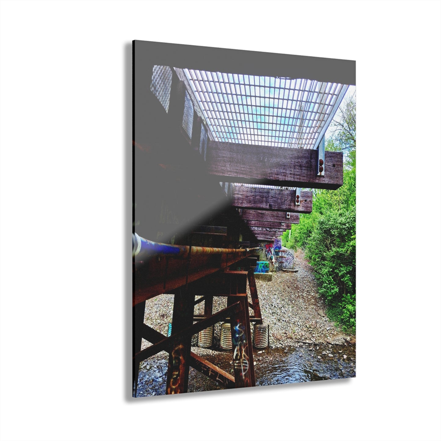 Industrial Bridge Photo Acrylic Print — French Cleat Hanging Wall Art - - Home Decor