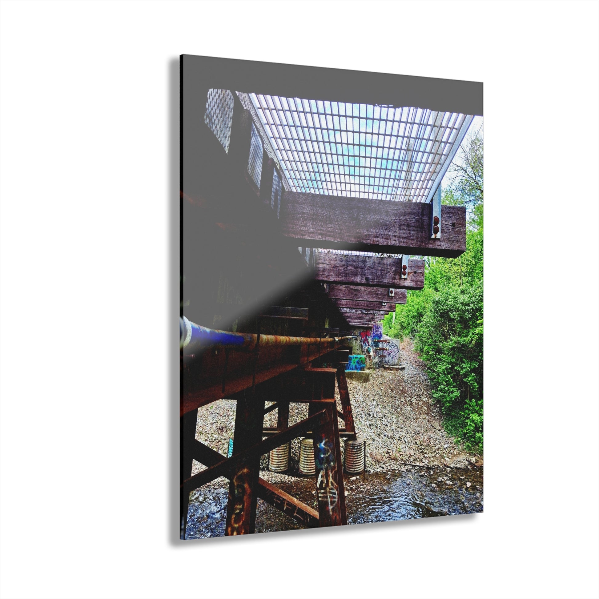 Industrial Bridge Photo Acrylic Print — French Cleat Hanging Wall Art - - Home Decor