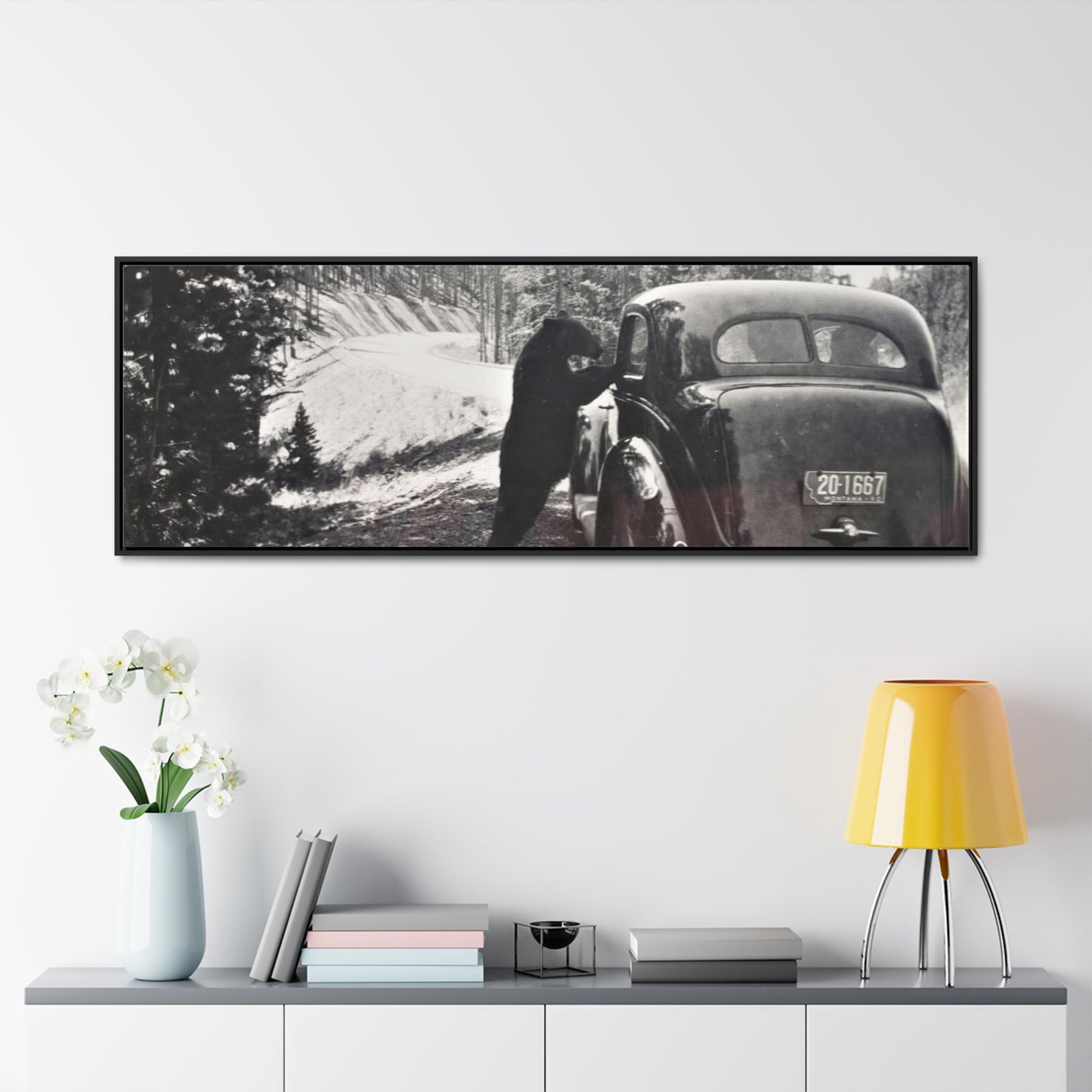 Yellowstone Bear Car Gallery Canvas Wraps, Horizontal Frame