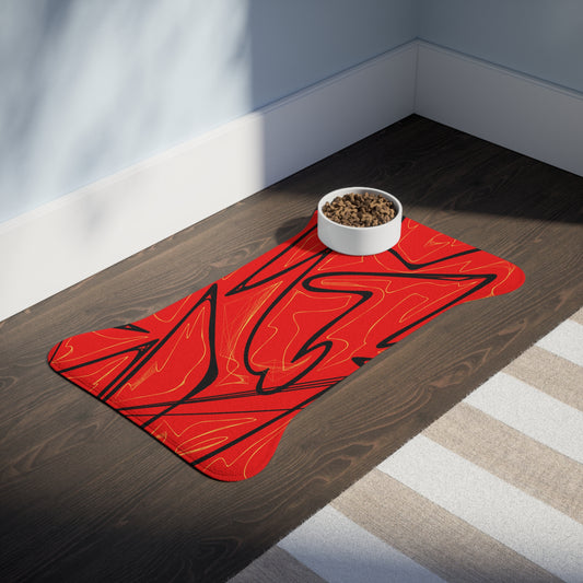 Distorted Musical Lines Pet Feeding Mats