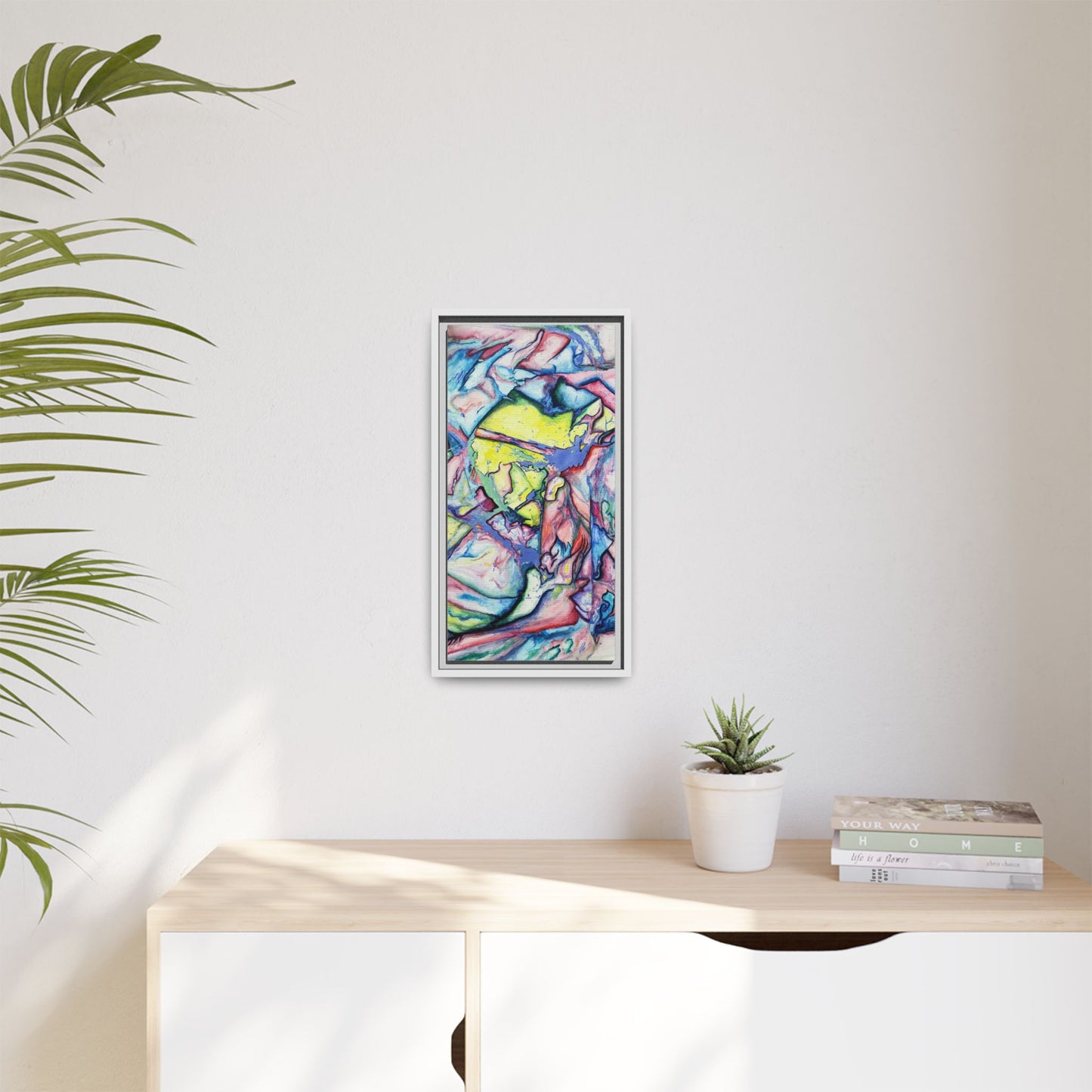 Alien Abstract Colorful Framed Canvas Art - Kia Day Design