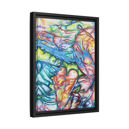 Multi-Color Abstract Framed Canvas Art Print - Kia Day Design