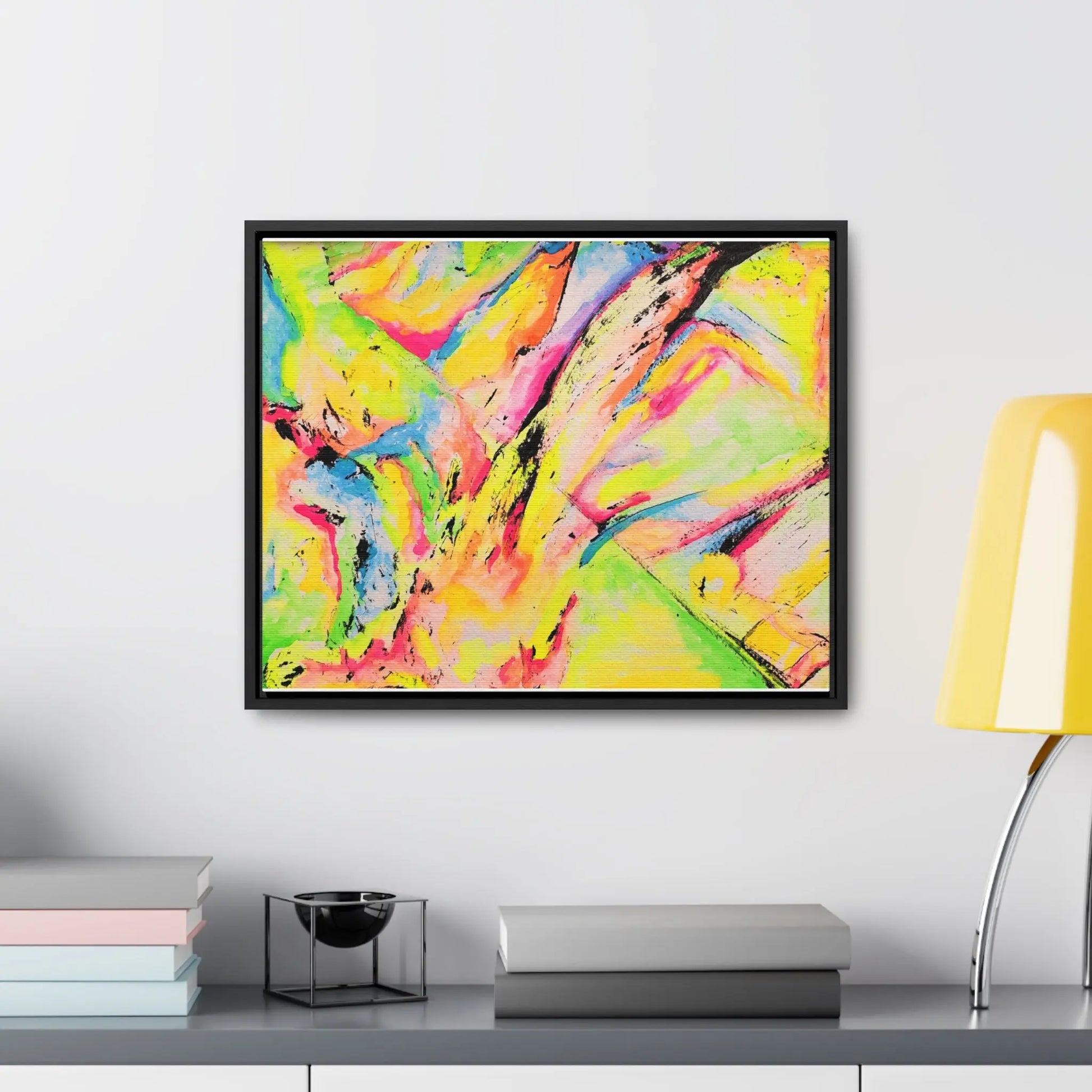 Neon Fire Gallery Canvas Wraps, Horizontal Frame