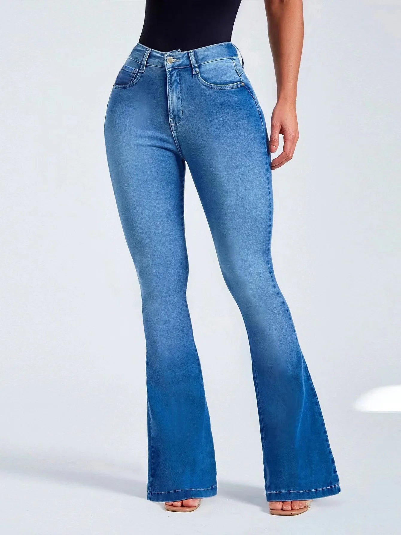 Women's Jeans High Waisted Flared Jeans Women Pants Ladies Denim