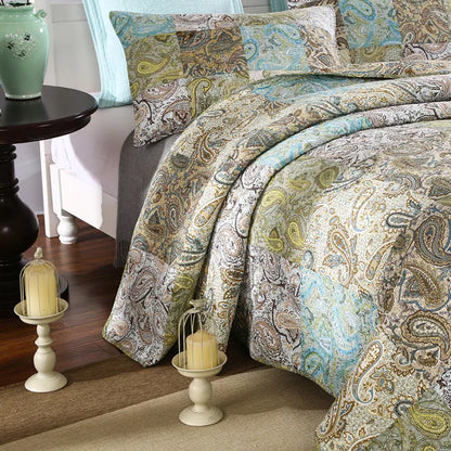 Patchwork 3pcs Quilted Comforter Set