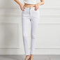 Women High Waist Soft Cotton Denim Jeans White