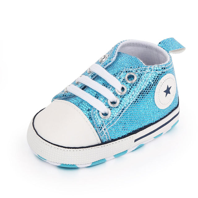 Fashionable Cute Canvas Shoes for Newborn Babies - Blue 11 cm - baby shoes